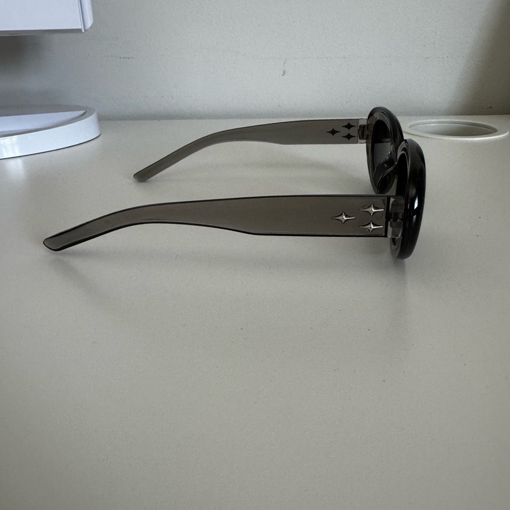 Black Round Sunglasses with Star Detail